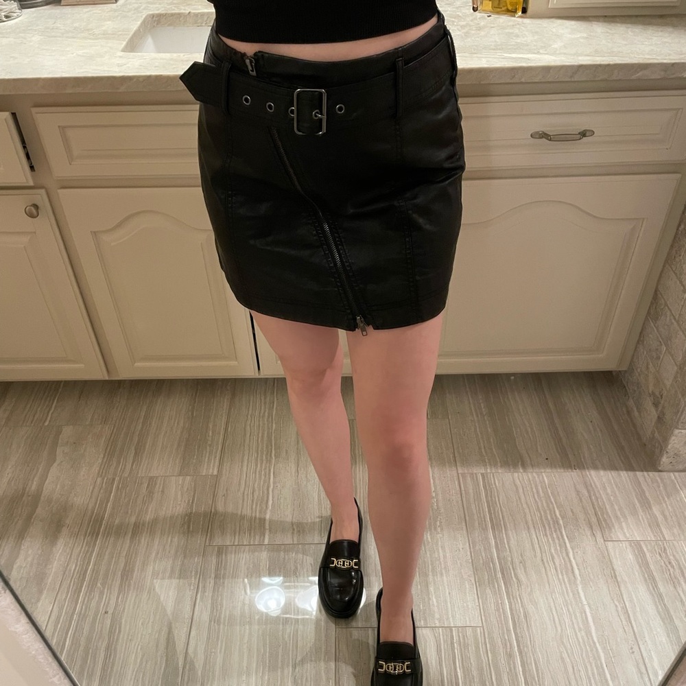 Free People Faux Leather Skirt